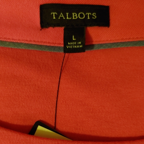 Talbots Pink Shift Dress 100% Cotton Right Shoulder Zip Split Seams Grey Piping - Picture 10 of 14
